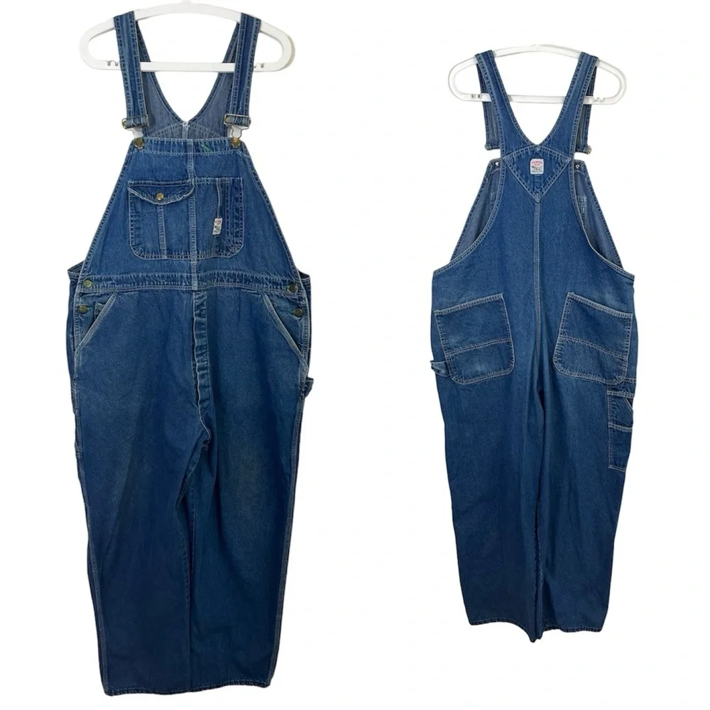 VTG 70s Bib Overalls by Pointer made USA Farmer Workwear Denim